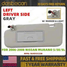 Gray Left Driver Side Sun Visor w/ Lights For Nissan Murano 2006-2008 96401CC22B