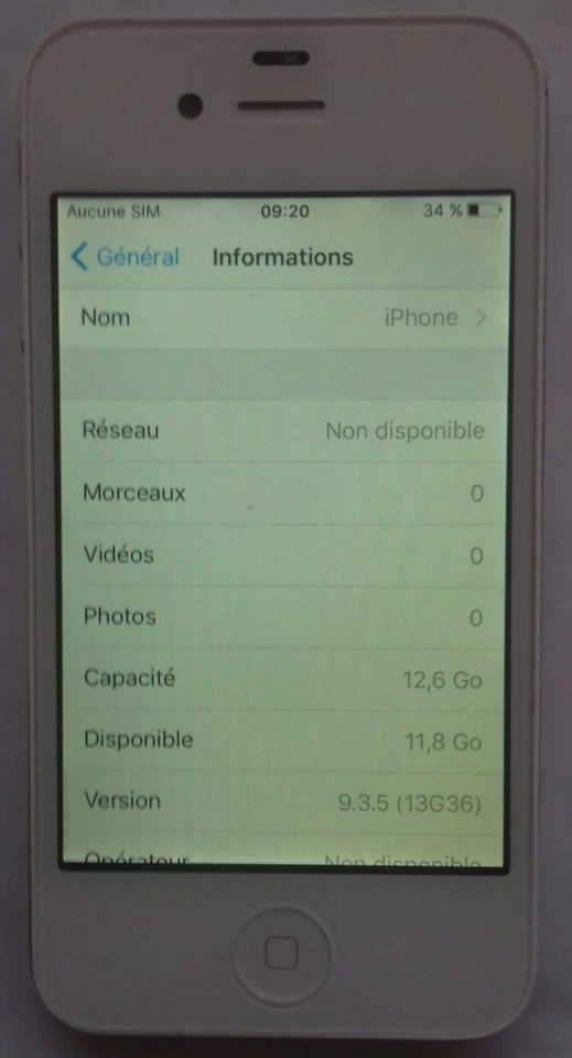 Apple iPhone 4S - 16 Go - Blanc Pour Pièces, photo 3 sur 5