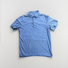 Straight Down Golf Polo Shirt Men s Medium Heather Blue Performance