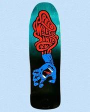 Santa Cruz Speed Wheels Screaming Vein Hand Blue Black Limited Skateboard Deck