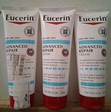 3 Pack. Eucerin Advanced Repair Cream Moisturizer for Very Dry Skin, 8 oz.