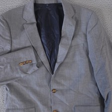 J.Crew Blazer Mens 40R Gray Thompson 100 Wool Two-Button Suit Jacket Coat