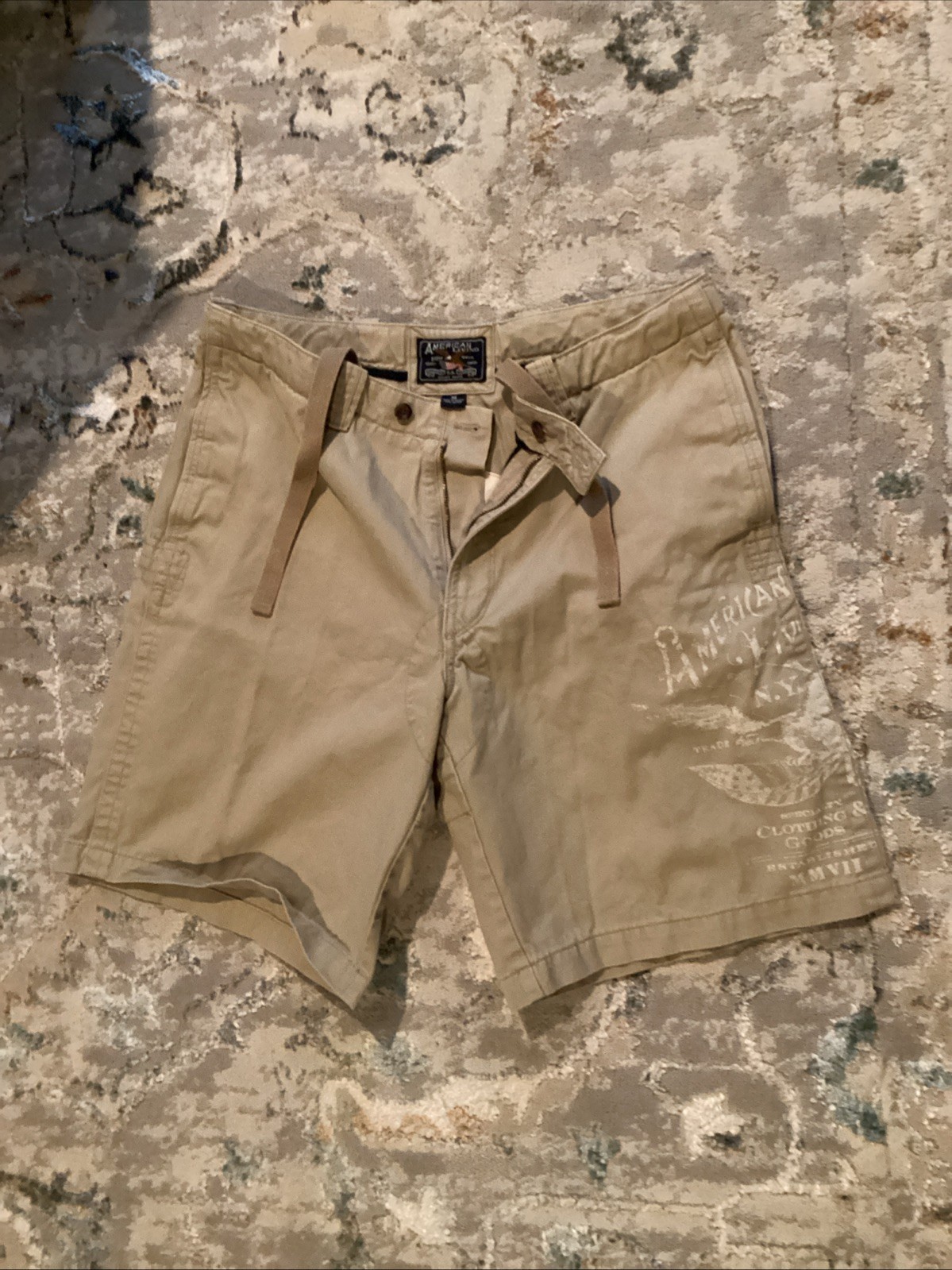 American Living Men's Relaxed Khaki Shorts, Mid-Rise, Size 36