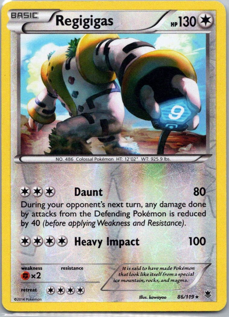 Pokemon TCG Regigigas 86/119 Phantom Forces Rev Holo LP