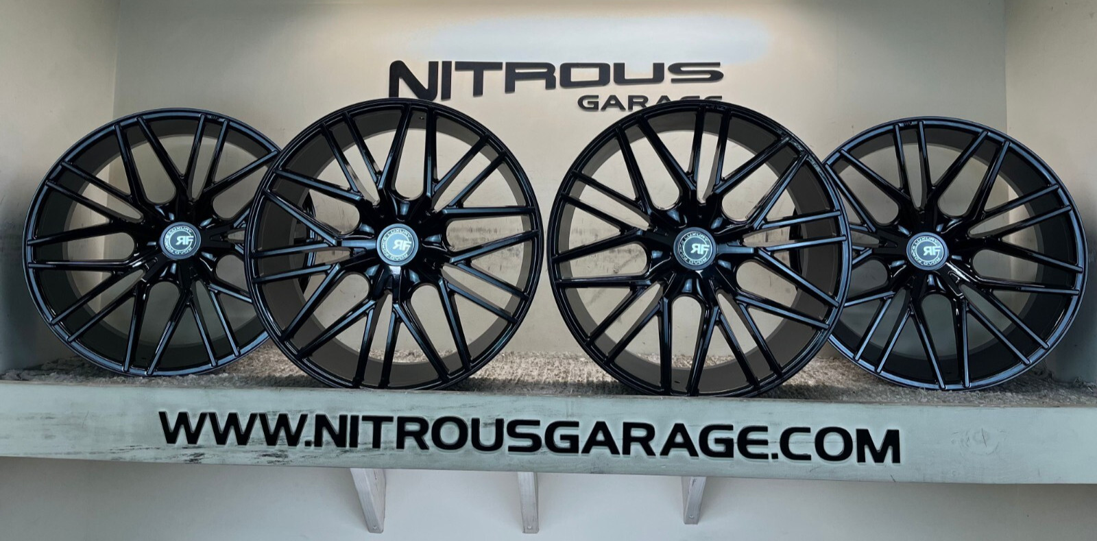 22 BLACK CONCAVE STAGGERED RF13 WHEELS FITS BENTLEY CONTINENTAL GT GTC 2003-2018