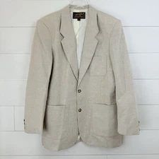 VTG Eddie Bauer Linen Blazer Jacket USA 80s Men  40 TALL PRISTINE!