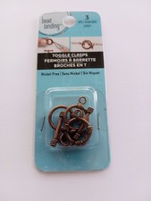 Bead Landing - Toggle Clasps - Nickel Free - 3 sets - 12 mm - Bronze - NEW