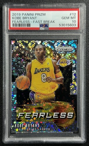 KOBE BRYANT PSA 10 2019-20 PANINI PRIZM #12 FEARLESS FAST BREAK LAKERS 5603