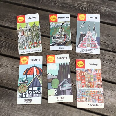 1960s Shell Touring Maps Switzerland West Germany Sweden Netherlands Luxembourg