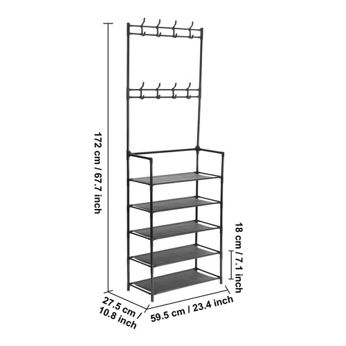Hanging Rack Organizer 3-in-1 Storage ,Shoe Storage Holder Holder Multipurpose - Picture 5 of 10
