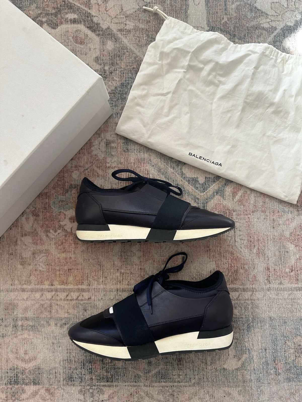 Balenciaga Donna Navy Trainer Corsa Runner Taglia EU39
