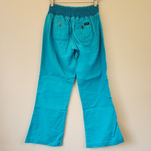 Rewash Women’s Rust Linen Blend Smocked Waist Pants Size M Lightweight Casual - Picture 2 of 16