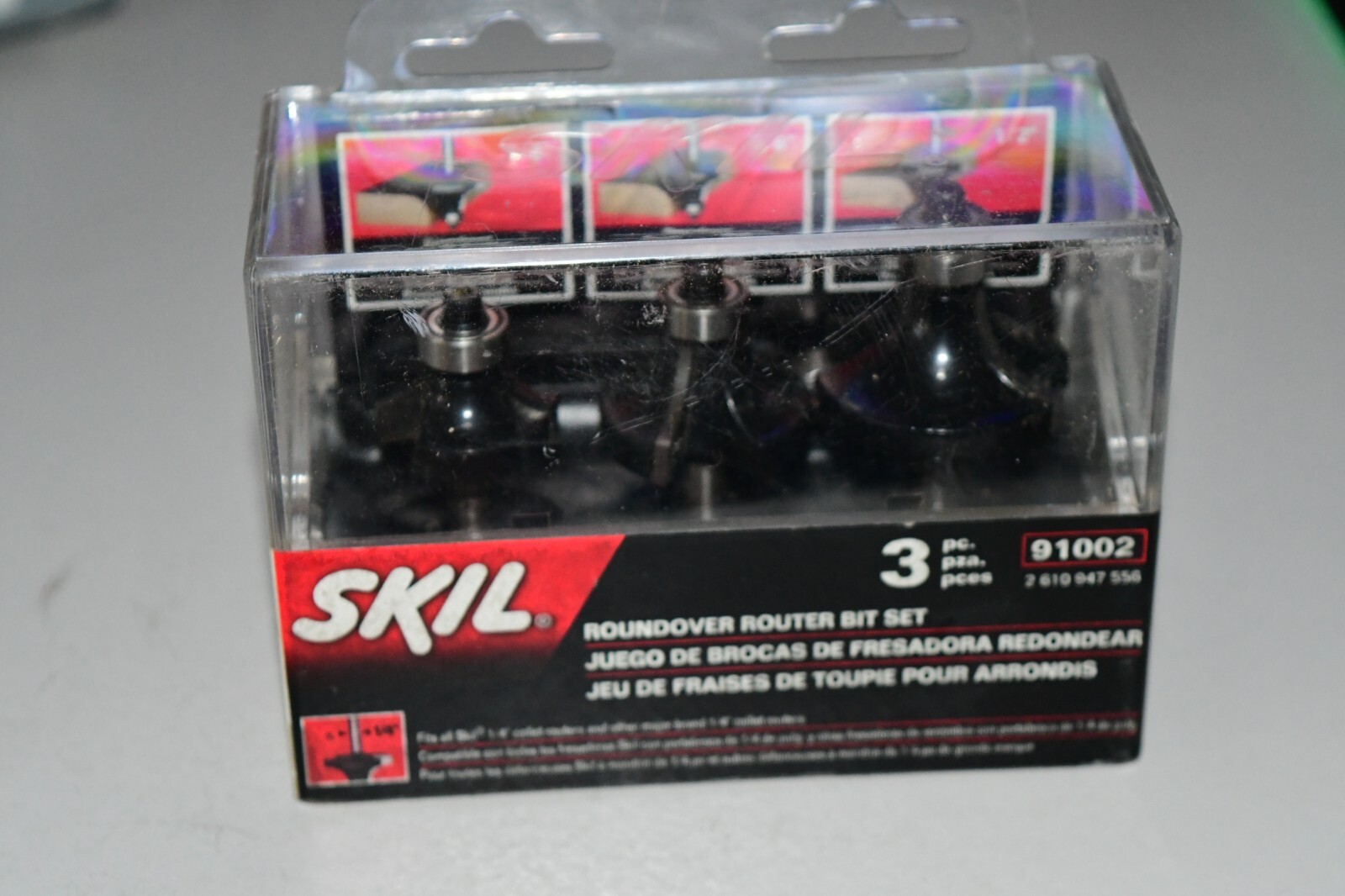 Skil Bosch Tool Roundover Router Bit Set (3 EA) 91002, 1/4” Collet Open ...
