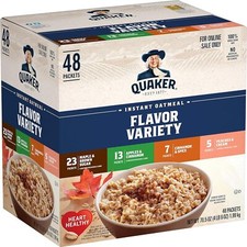 Instant Oatmeal, 4 Flavor Variety Pack, Individual Packets, 48 Count