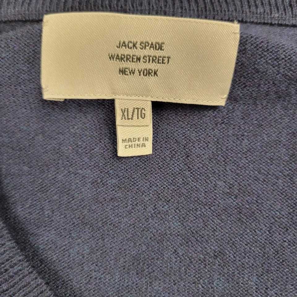 Jack Spade Cashmere Blend Two Tone V-Neck Sweater Mens Size XL READ - Image 3 of 4