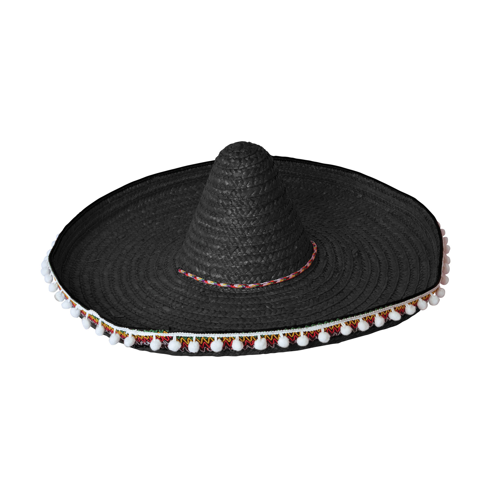 Straw Sombrero 60cm Black