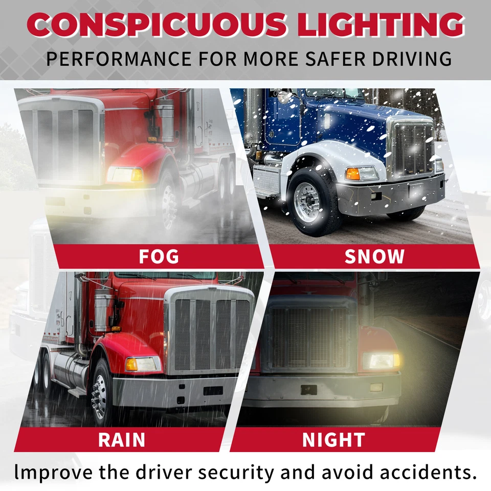 Par de faróis de halogênio com ajustadores + luz de canto e moldura para Peterbilt 375 385 - Imagem 3 de 4