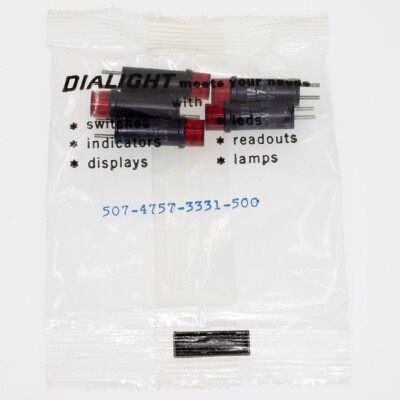 Dialight 507-4757-3331-500 Series 507 Red Panel Mount LED Indicators, 5 pcs