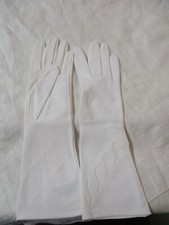 Vintage Japan Toni 100 double woven Nylon Ladies Gloves white sz 7