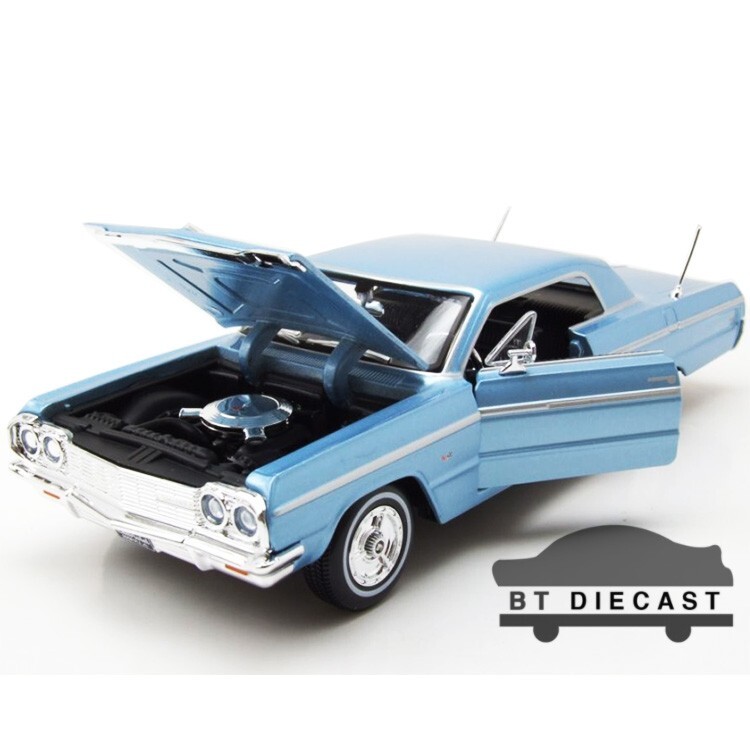 MAISTO 1964 CHEVROLET IMPALA SS 1/24 - 1/26 DIECAST MODEL CAR BLUE