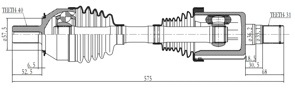 Conjunto de eje CV 31325108/36010054 para Volvo S60 S80 V60 2015 2016 2017 2018 Foto 4 de 4