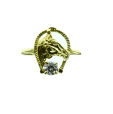 New Real 14k Yellow Gold Lucky Hors in Horseshoe Ring Band 1.6 Grams Size 7