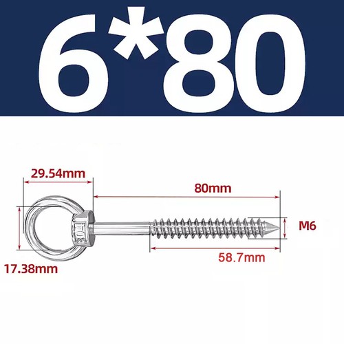 Hebeösenschraube A2 304 Edelstahl Holzschraube Marinequalität M4 bis M12 - Bild 24 von 51