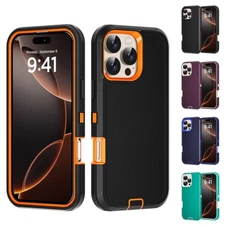 Hybrid Shockproof Case For iPhone 16 Pro Max/Plus/16e Heavy Duty Military Cover