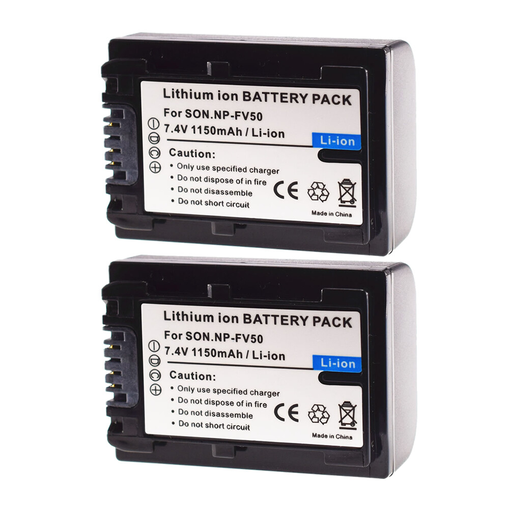 2Pcs NP-FV50 Battery for Sony HandyCam DCR-SX30 SX33 SX45 SX60
