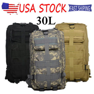 30L Outdoor Military Molle Tactical Backpack Rucksack Camping Bag Travel  Hiking | eBay