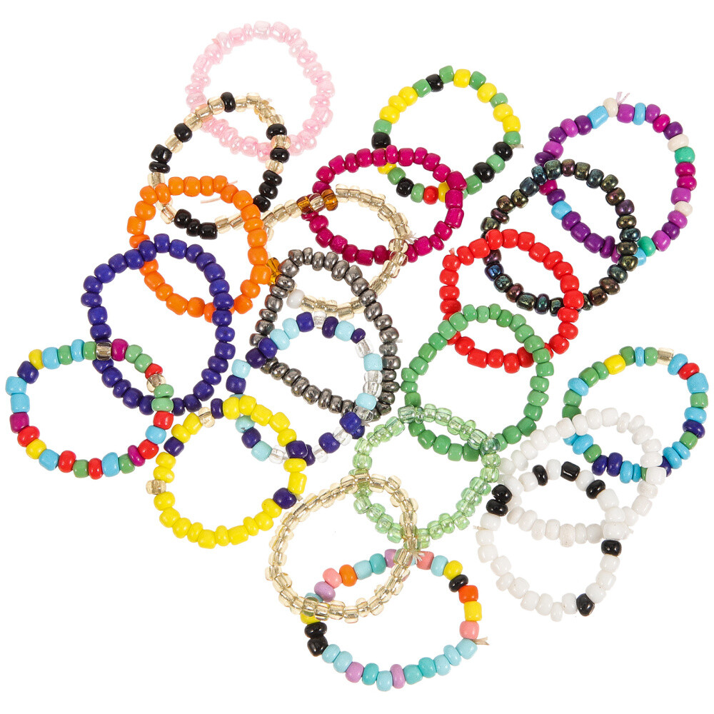 21 Pcs Kids Accessories for Girls Colorful Rings Bead Decorative