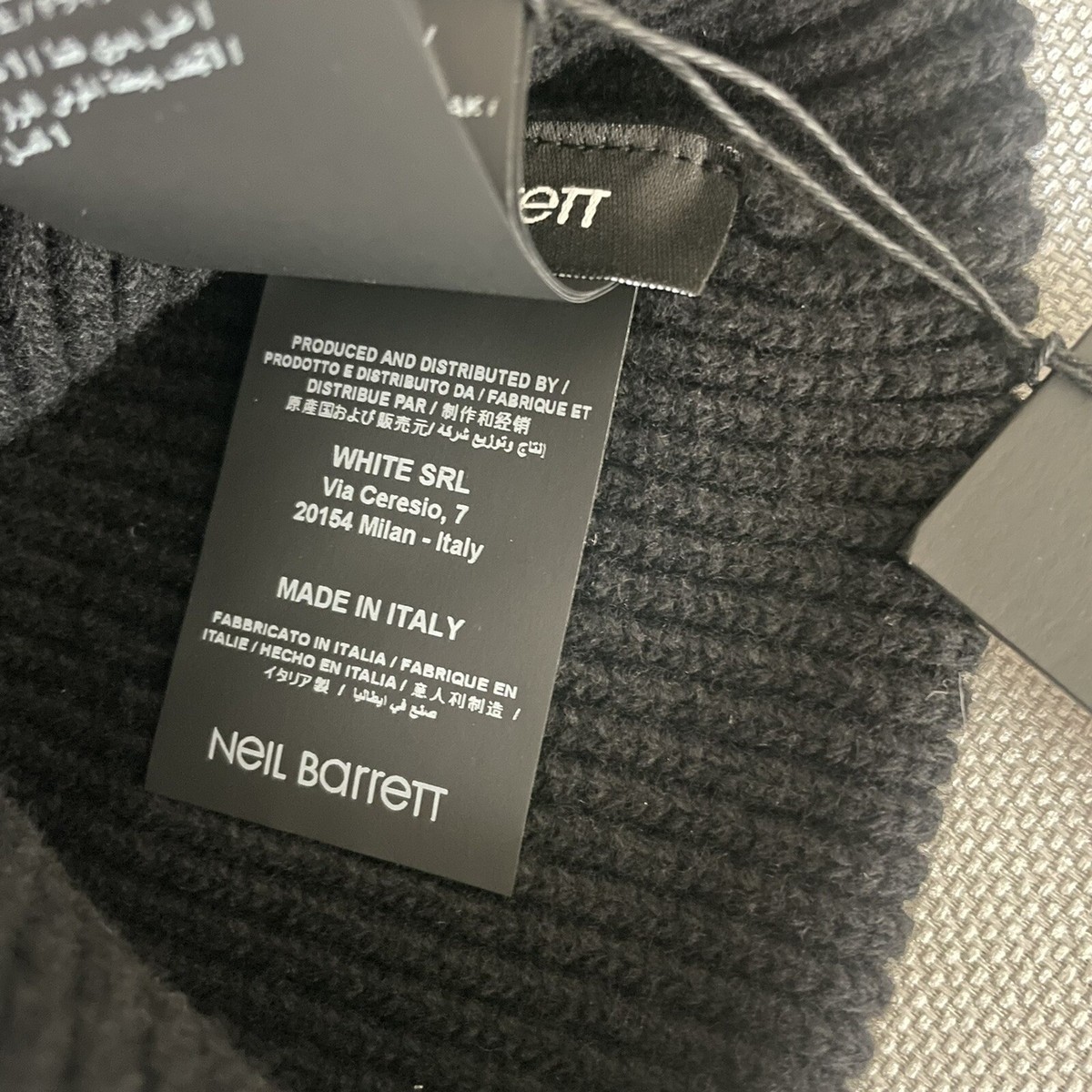 Neil Barrett Pierced Wool Beanie Hat - OS Made In Italy | eBay display picture 3