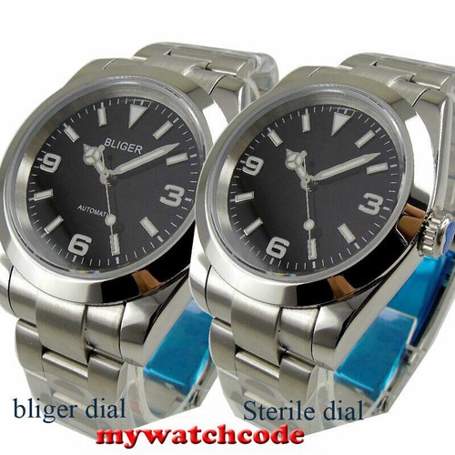 36 mm BIGER schwarz blau Zifferblatt Saphirglas Miyota NH35A Automatik Herrenuhr - Bild 5 von 22