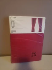New Ikea RITVA Curtains Red 57” x 98" Pair Set Window Panel Drapes w/ Tie-backs