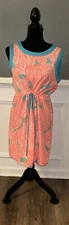 COLLECTIVE CONCEPTS Medium sleeveless neon print tie waist tank dress