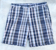 Penguin Shorts Large 38 Men's Plaid Baggy Total Eclipse 11" In Chino Flat Front.