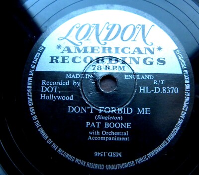 0202/ PAT BOONE-Don´t forbid me - Anastasia-KULT-JUKEBOX-HITS- 78rpm Schellack