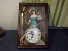 vintage pepsi gibson girl quartz mirror clock pr-2831