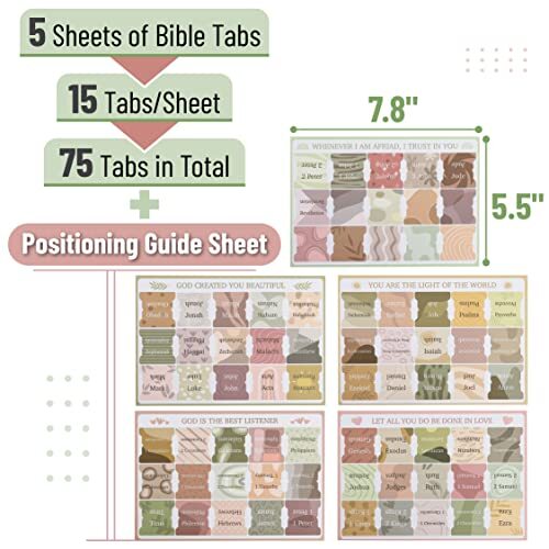 Christian Gift Idea Bible Index Tabs Bible New & Old Testament Tabs 75 ...