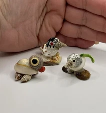 Vintage Mini Sea Shell Bird Seagull Figurine Beach Trinket Miniature Decor