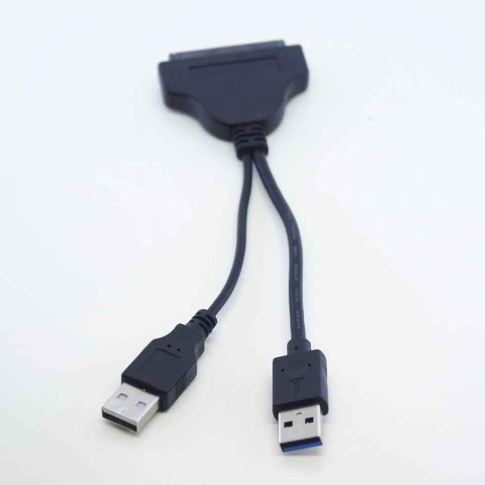 1pc 16cm USB 3.0 A Male + USB 2.0 A Male To SATA 3Gbps Y Splitter Adapter Cable - Image 2 of 4