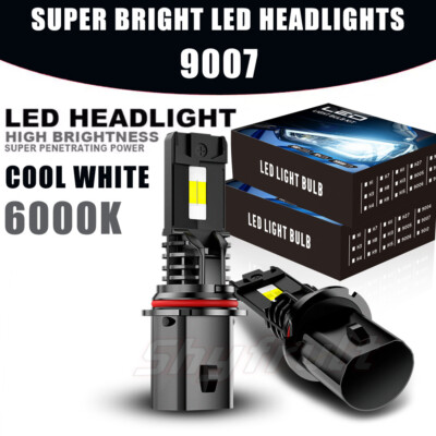 9007 6000K LED Headlight Bulbs for Hummer H2 2003-2009 High & Low BEAM Qty 2
