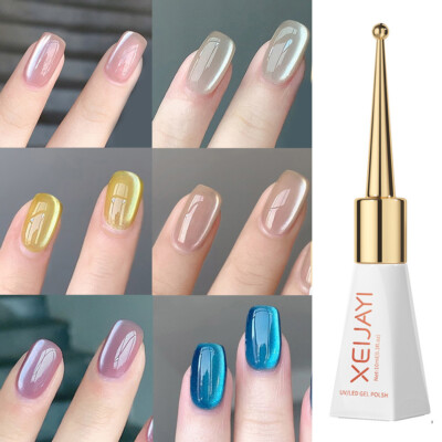 Weißer Glas-Cat-Eye-Magnet-Gel-Nagellack Magnetischer Lack Glänzender Effekt A