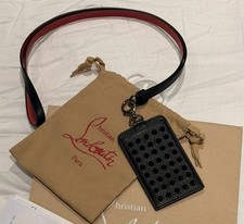 Christian Louboutin Panettone Studded Black Leather Card Holder Good Condition
