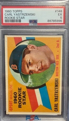 1960 Topps - Sport Magazine 1960 Rookie Star #148 Carl Yastrzemski (RC) PSA 5