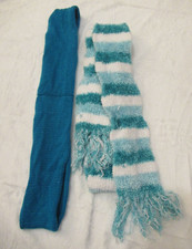 Blue Scarves 2-Set  Regular Scarf  Cowl Scarf 