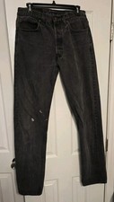 Vintage Levis Jeans Mens Black Straight Button Fly 501 USA Made 90s 32x36 (30x34