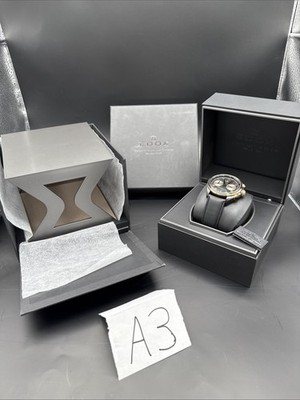 Rare - Edox Chronorally S quartz, case no. 09503, 10ATM, black and gold - NEW