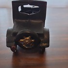 Vintage Cast Iron Toy Car Black Sedan with Gold Wheels — photo 6