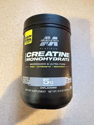 Creatine Monohydrate Powder Platinum Pure Micronized Muscle Recovery + Builder